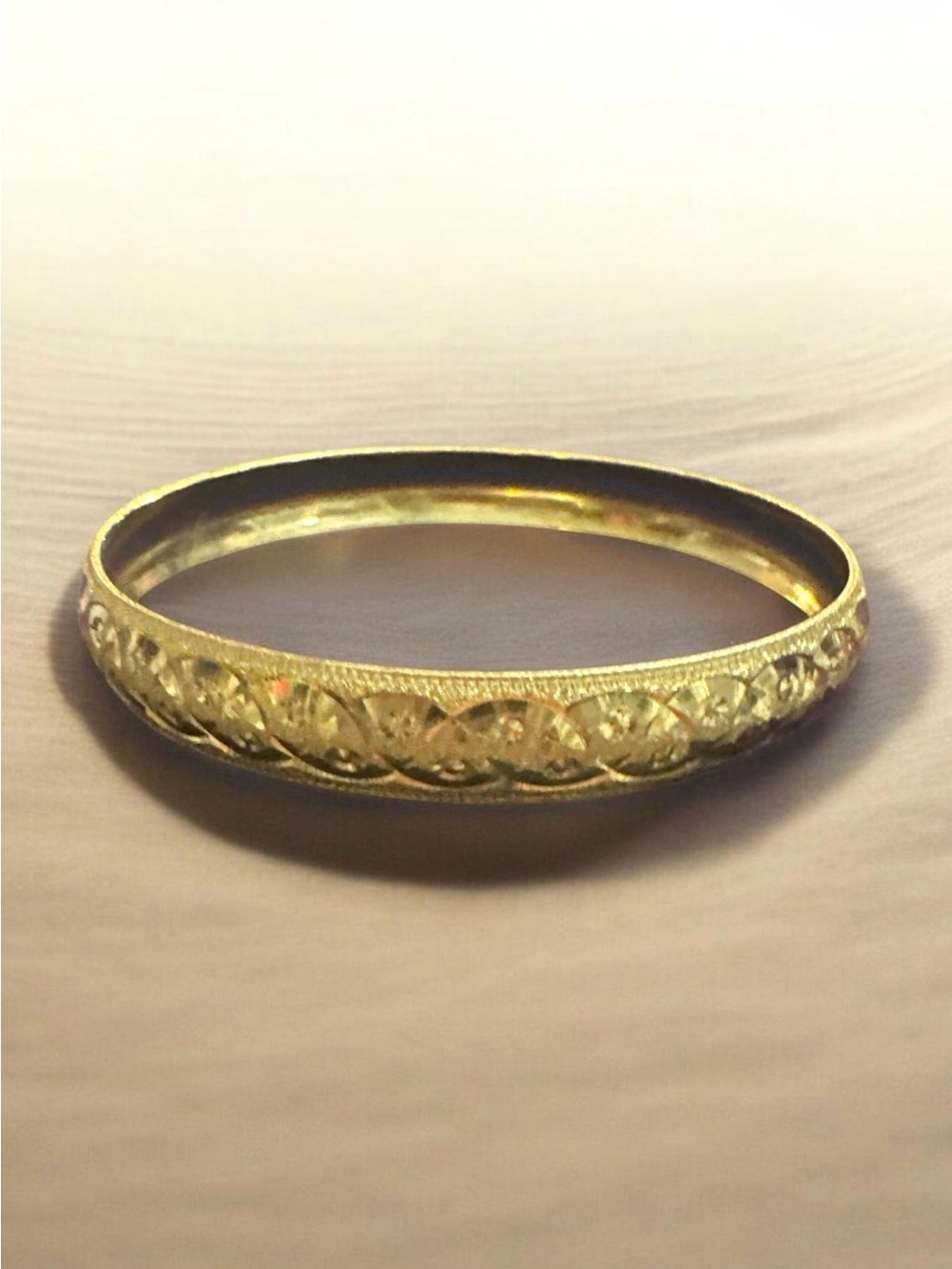 Gold-Tone Filigree Women's Bangle Bracelet
926